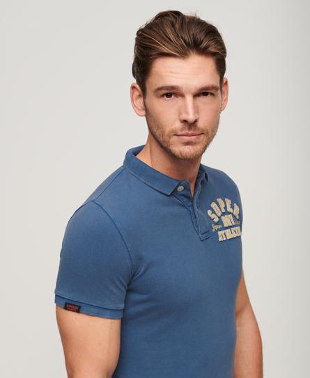 VINTAGE ATHLETIC MEN'S BLUE POLO