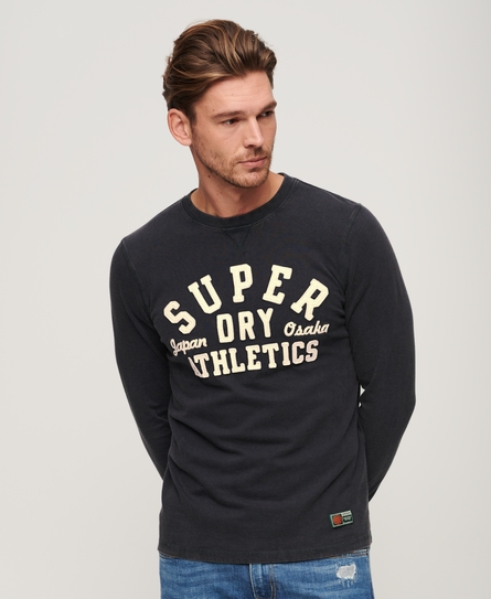 VINTAGE ATHLETIC L/S MEN'S BLUE TOP