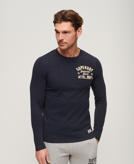 VINTAGE ATHLETIC CHEST L/S MEN'S BLUE T-SHIRT