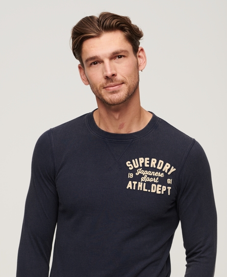 VINTAGE ATHLETIC CHEST L/S MEN'S BLUE T-SHIRT