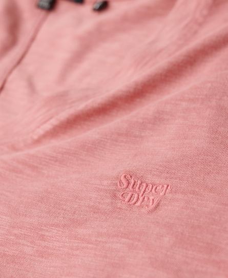 STUDIOS SLUB EMB VEE WOMEN'S PINK T-SHIRT