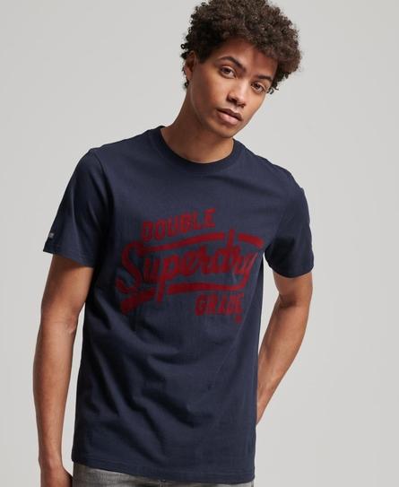 ATHLETIC SCRIPT GRAPHIC MEN'S BLUE T-SHIRT