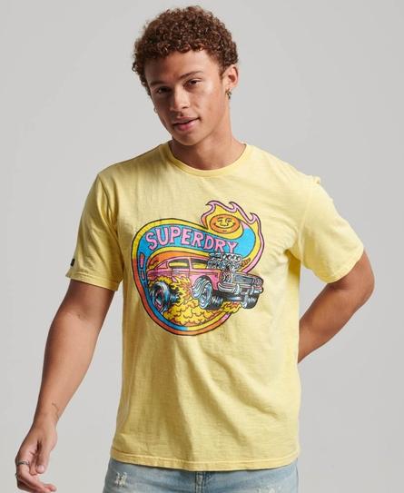 MOTOR RETRO GRAPHIC MEN'S YELLOW T-SHIRT