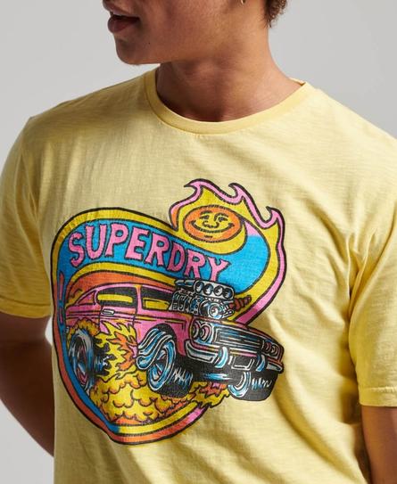 MOTOR RETRO GRAPHIC MEN'S YELLOW T-SHIRT