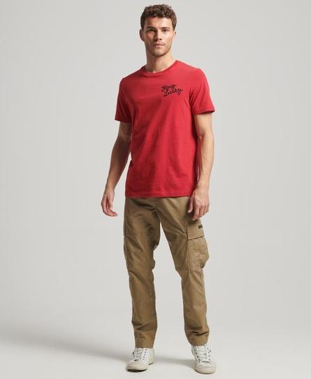 STAY LUCKY GRAPHIC MEN'S RED T-SHIRT