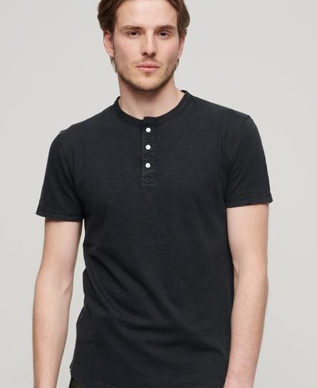 SS JERSEY GRANDAD TOP MEN'S BLACK T-SHIRT