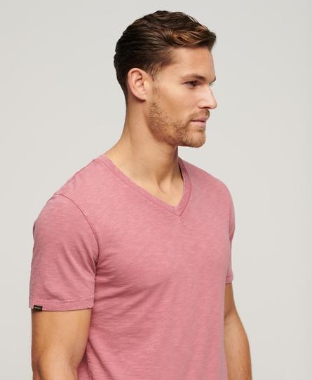 V NECK SLUB SS T-SHIRT MEN'S PINK T-SHIRT