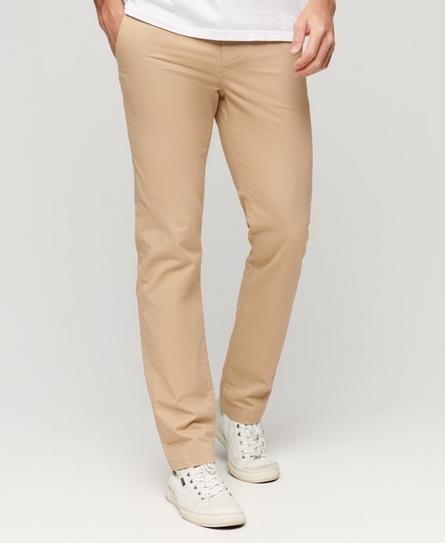 SLIM TAPERED STRETCH MEN'S BEIGE CHINO PANT