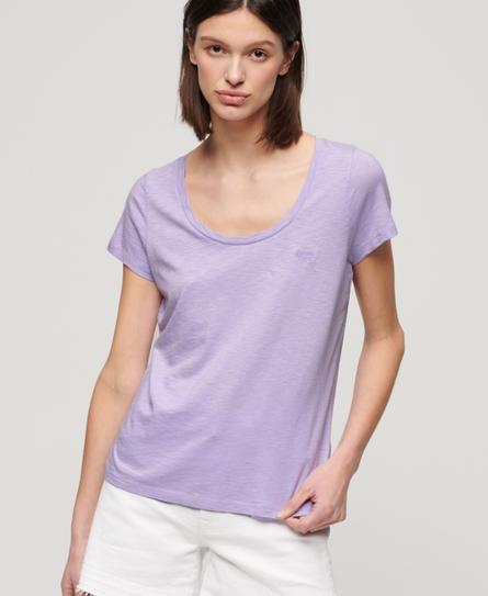 SCOOP NECK WOMEN'S PURPLE T-SHIRT