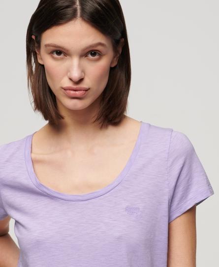 SCOOP NECK WOMEN'S PURPLE T-SHIRT