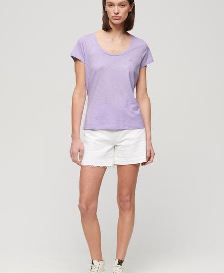 SCOOP NECK WOMEN'S PURPLE T-SHIRT