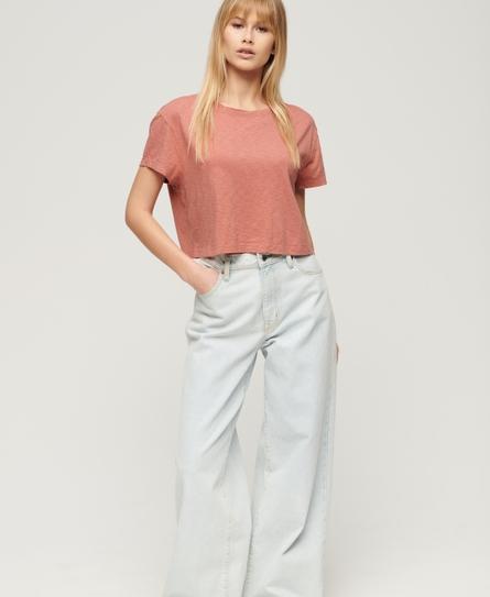 SLOUCHY CROPPED WOMEN'S PINK T-SHIRT