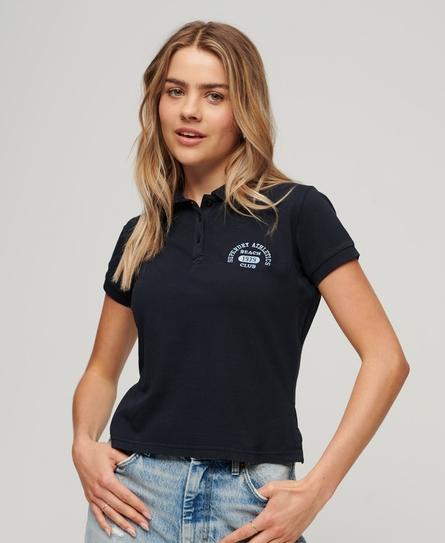 90S FITTED WOMEN'S BLUE POLO TOP