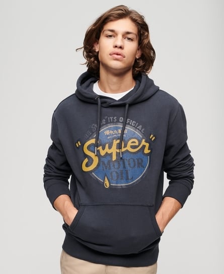 WORKWEAR LOGO GRAPHIC MEN'S BLUE HOODIE