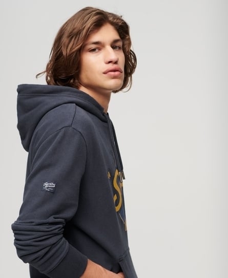 WORKWEAR LOGO GRAPHIC MEN'S BLUE HOODIE