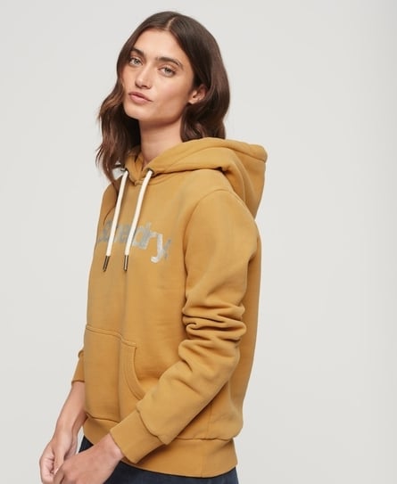 METALLIC CORE LOGO WOMEN'S GOLD HOODIE