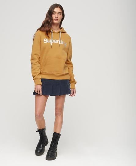 METALLIC CORE LOGO WOMEN'S GOLD HOODIE