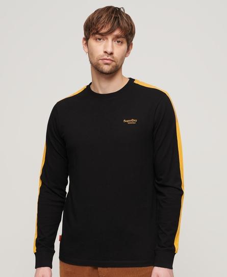 ESSENTIAL LOGO RETRO ST LS MEN'S BLACK TOP