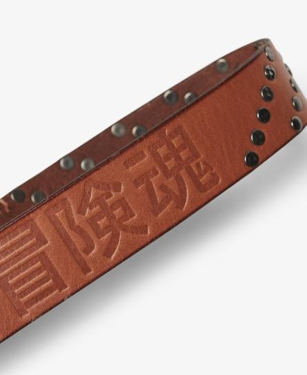 BRANDED BUCKLE GOODS MEN'S BROWN BELT