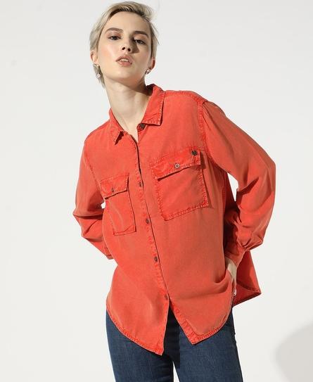 VINTAGE UTILITY L/S WOMEN'S ORANGE SHIRT