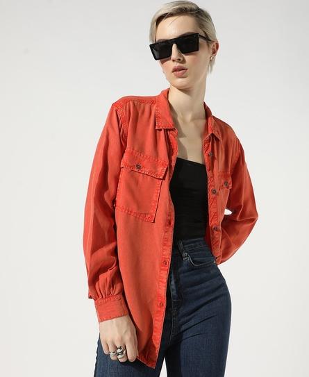 VINTAGE UTILITY L/S WOMEN'S ORANGE SHIRT