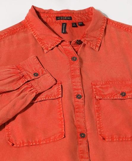 VINTAGE UTILITY L/S WOMEN'S ORANGE SHIRT