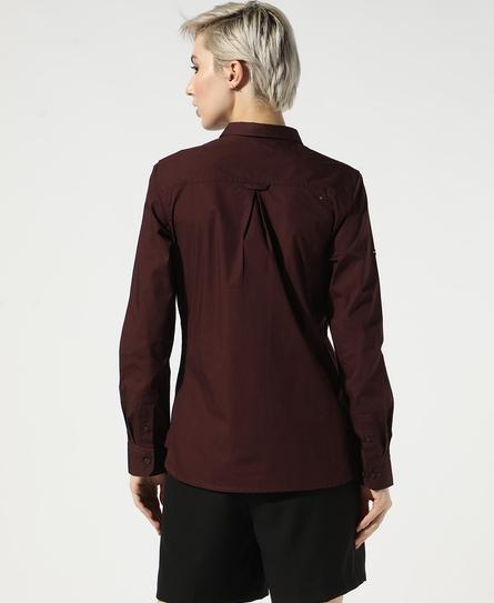 PREMIUM STRETCH L/S WOMEN'S BURGUNDY SHIRT