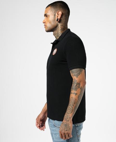 TEXTURED PIQUE S/S MEN'S BLACK POLO