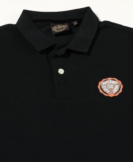 TEXTURED PIQUE S/S MEN'S BLACK POLO