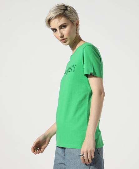 TONAL EMBROIDERED LOGO WOMEN'S GREEN T-SHIRT