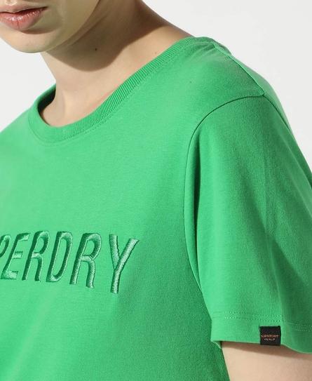 TONAL EMBROIDERED LOGO WOMEN'S GREEN T-SHIRT