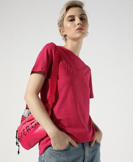 TONAL EMBROIDERED LOGO WOMEN'S PINK T-SHIRT