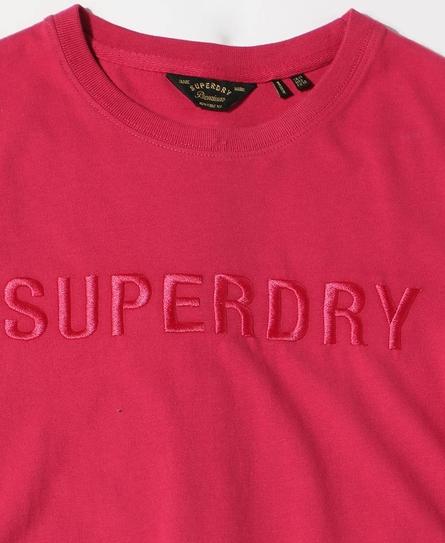 TONAL EMBROIDERED LOGO WOMEN'S PINK T-SHIRT