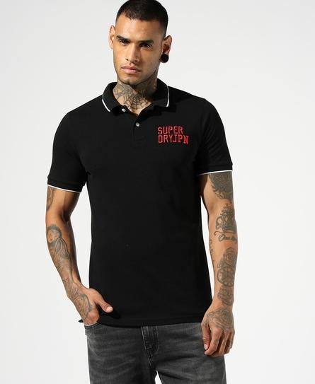 CLASSIC PIQUE TIPPED S/S MEN'S BLACK POLO