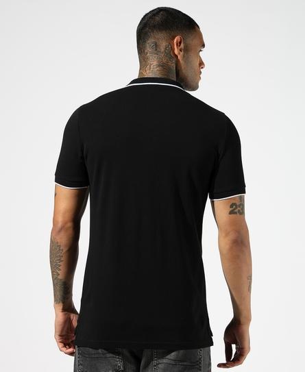 CLASSIC PIQUE TIPPED S/S MEN'S BLACK POLO