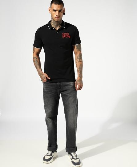 CLASSIC PIQUE TIPPED S/S MEN'S BLACK POLO