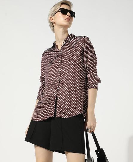 STUDIOS SATIN PRINTED WOMEN'S MULTI SHIRT