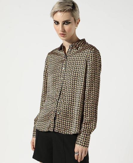 STUDIOS SATIN PRINTED WOMEN'S MULTI SHIRT