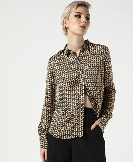 STUDIOS SATIN PRINTED WOMEN'S MULTI SHIRT