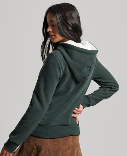 LUXE METALLIC LOGO WOMEN'S GREEN HOOD