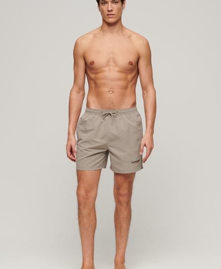 SPORTSWEAR EMBROIDERED 15 MEN'S BEIGE SWIM SHORT