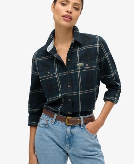 LUMBERJACK CHECK FLANNEL WOMEN'S GREEN SHIRT