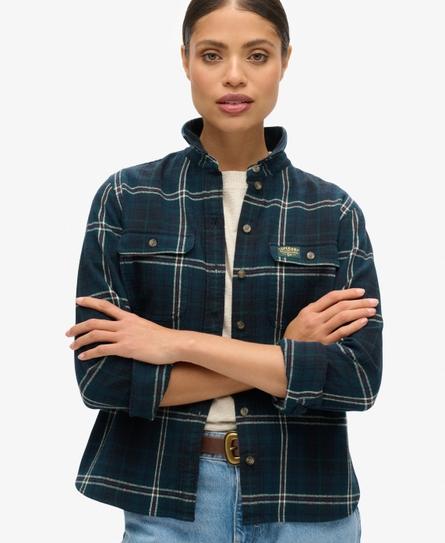 LUMBERJACK CHECK FLANNEL WOMEN'S GREEN SHIRT