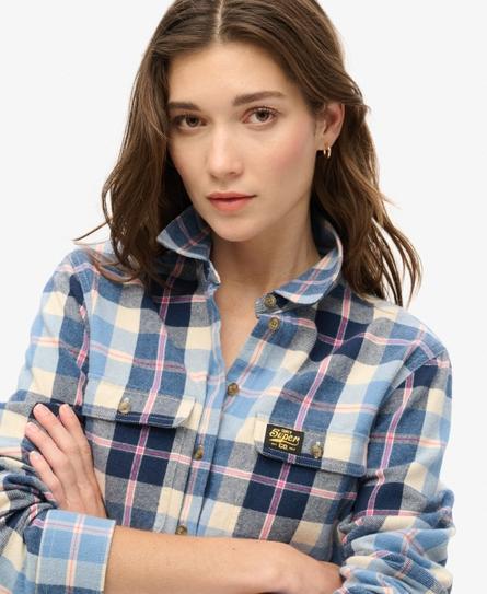 LUMBERJACK CHECK FLANNEL WOMEN'S BLUE SHIRT