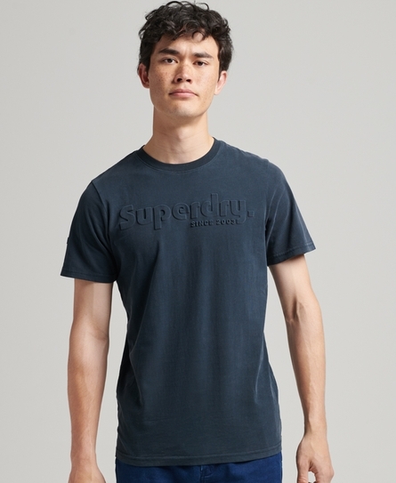 VINTAGE TERRAIN EMBOSS BLUE T-SHIRT