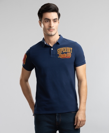 CLASSIC SUPERSTATE PIQUE MEN'S BLUE POLO