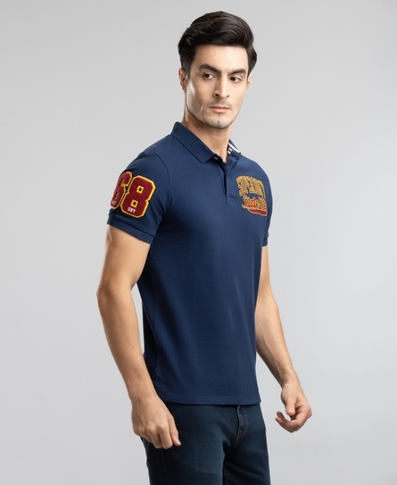 CLASSIC SUPERSTATE PIQUE MEN'S BLUE POLO