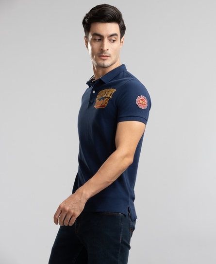 CLASSIC SUPERSTATE PIQUE MEN'S BLUE POLO