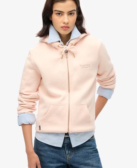 ESSENTIAL LOGO ZIP WOMEN'S PINK HOOD