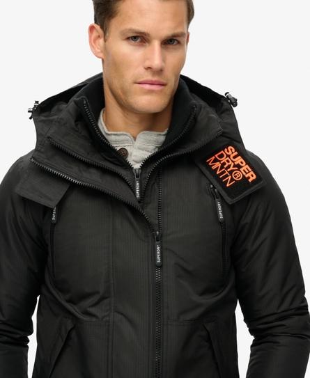 HOODED MOUNTAIN WINDBREAKER MEN'S BLACK JACKET